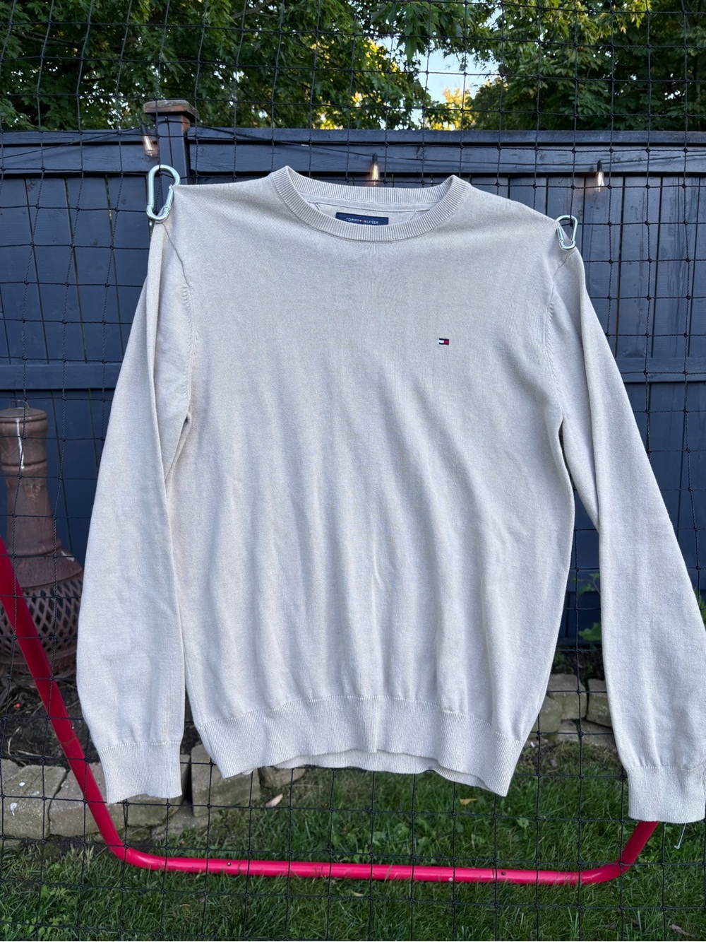 Tommy Hilfiger Men’s Crewneck Sweater — Light Beige/Cream